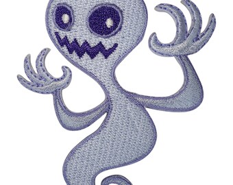Ghost Patch Iron Sew On Clothes Halloween Embroidery Applique Embroidered Badge