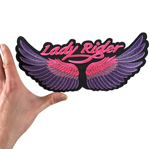 Juego de 3 parches de plumas rosadas para Lady Riders – 4-9 pulgadas –  parches bordados para planchar