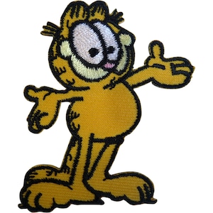 Garfield Toppa Gatto Distintivo Ricamato Stirare Cucire Su T-Shirt Giacca Vestito Jeans Borsa