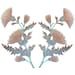 Pair Of Beige Cream Thistle Flower Patches Iron Sew On Embroidered Flowers Patch - Foto 11