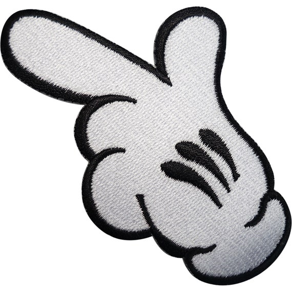 Mickey Mouse Iron On Patch Embroidered Patches Hand Glove White Cartoon