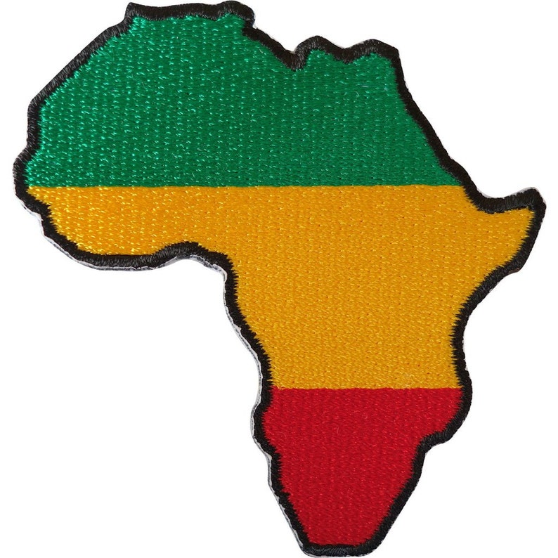 Embroidered Iron On Patch Sew On Badge for Clothes Bags Rasta Reggae Flag Africa image 1