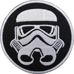 Star Wars Patch Stormtrooper Helmet Mask Embroidered Iron / Sew On T Shirt Badge