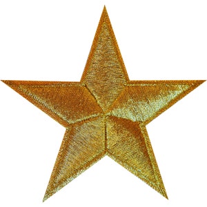 Gold Stern Aufnäher Sew On Badge Bag Kleidung Handwerk gestickte Applikationen