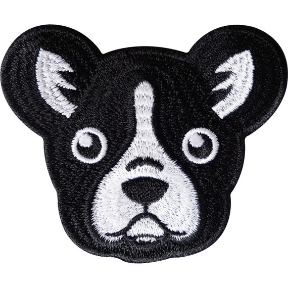 Boston Terrier Iron On Embroidered Patch 