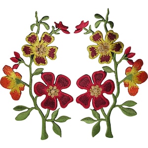 フラワーパッチ アイロンで縫い付ける花の刺繍パッチバッジ 花のモチーフ