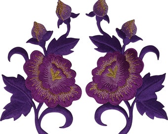 Rose Flower Sew On Embrodered Patch Applqués Badge Motfs - Etsy - Foto 8