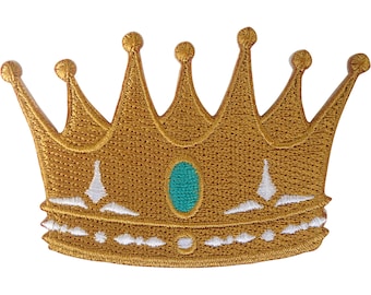 Crown Iron on Sew on Full Embroidered Patch Appliqués Badge