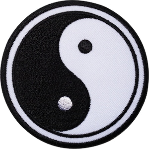 Yin and Yang Embroidered Iron / Sew On Patch Symbol Sign Logo Clothes Bag Badge