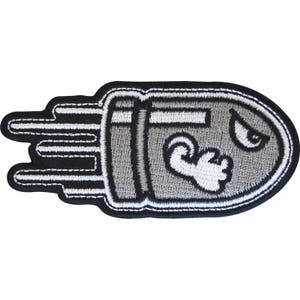 Embroidered Bullet Bill Iron On Patch Sew On Badge Super Mario Game Embroidery