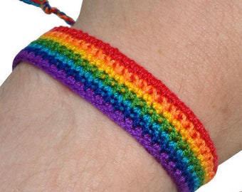 Gay Pride Rainbow Wristband Lesbian Friendship Bracelet LGBT Charm Cuff Bangle