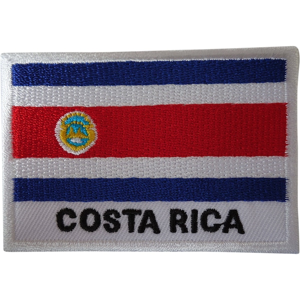 Patch drapeau du Costa Rica en fer à coudre sur des vêtements, badge brodé appliqué