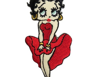 Cute BETTY BOOP Cartoon Patch Iron On Cloth Jacket Vest Coat Cap Hood Hoodie Shirt Tank Jean Denim Bag Backpack Scrapbook Lady Red Sexy Girl