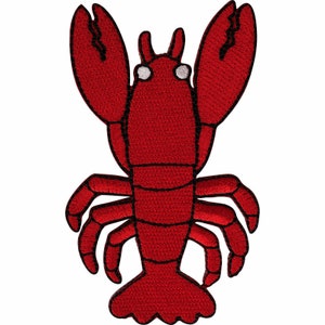 Lobster Patch Iron Sew On Sea Shell Fish Embroidered Badge Embroidery Applique