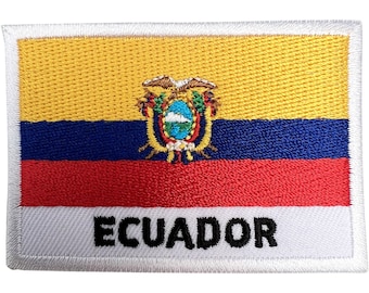 Parche de la bandera de Ecuador, parche para coser en la ropa, gorra, insignia bordada de América del Sur