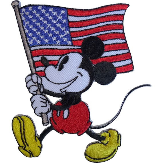 Disney Mickey Mouse USA Flag Patch United States of America Iron Sew On  Badge