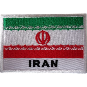 Iran Flag Patch Iron Sew On Cloth Iranian Embroidered Badge Embroidery Applique - Made in Thailand