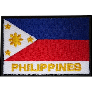 Parche de bandera de Filipinas bordado para planchar y coser en la ropa, aplique de insignia filipina