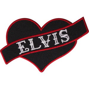 Liebe Elvis Presley Patch Gesticktes Abzeichen Eisen Annähen Herz Rock and Roll Musik
