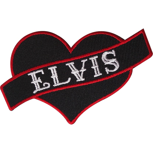 Toppa ricamata con amore Elvis Presley, cucita con ferro da stiro sul cuore, musica rock and roll