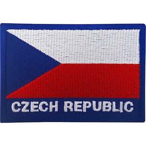Parche de bandera de la República Checa para planchar o coser, aplique bordado