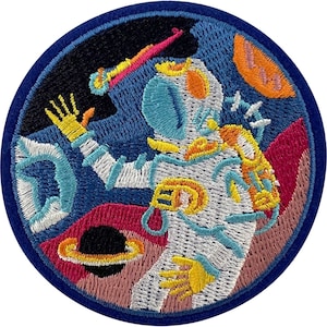 Astronaut Space Planets Patch Iron On Sew On NASA Solar System Embroidered Badge