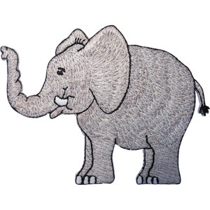 Embroidered Elephant Iron On Patch Sew On Patch Animal Embroidery Badge Applique