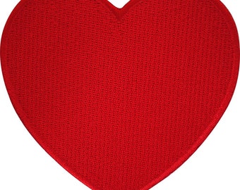 Embroidered Iron On Red Love Heart Patch Sew On Badge Romantic Gift Card Present