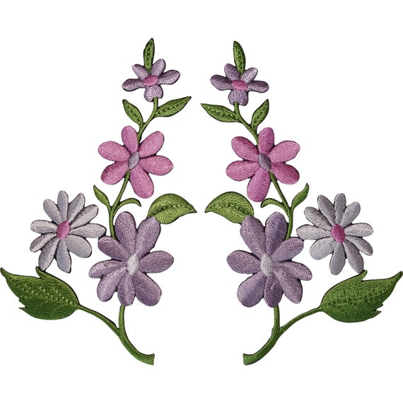 Coppia di toppe ricamate a forma di rosa gialla ricamata, da applicare con ferro da stiro o da cucire
