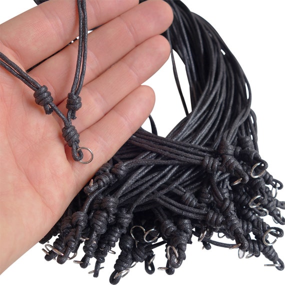 ChainsProMax 2mm Waterproof Braided Leather Necklace Cord Black Rope Chain  Choker 16