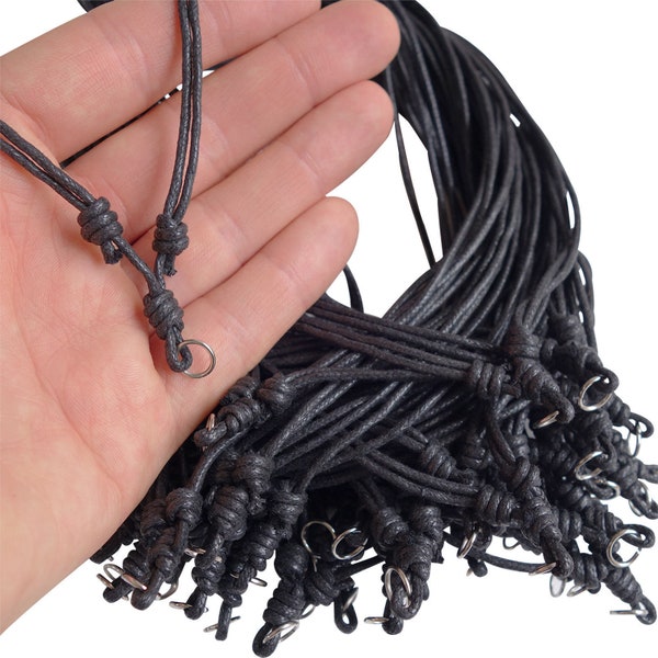 Cordon de chanvre noir pendentif collier chaînes tour de cou cordes noeud cordes en vrac en gros