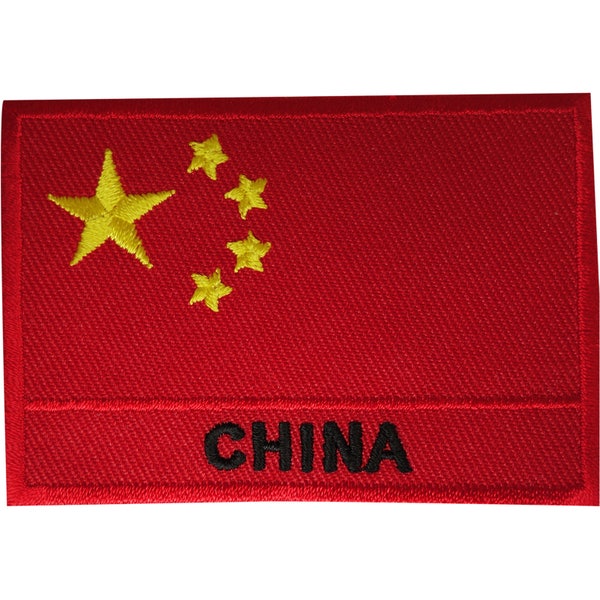 China Flag Patch Embroidered Iron Sew On Chinese Badge Cloth Embroidery Applique