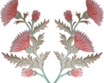 German Badge Collectible International Police Patches Pretty Flower Embroidered Patches &ndash; Iron-On Or Sew-On Floral Appliqu&eacute; For Crafts &amp; DIY Iron On Patches