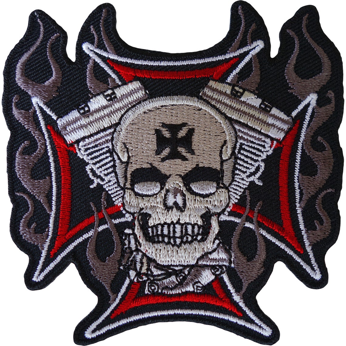 Skull Cross Patch Iron Sew on Cloth Embroidered Badge Etsy UK
