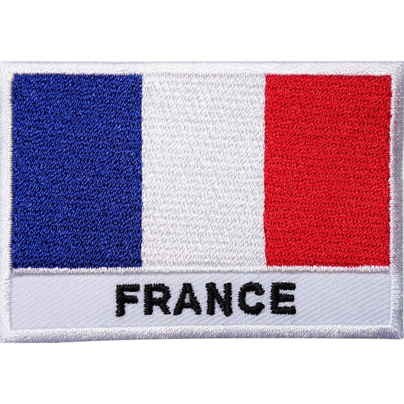 FRENCH FRANCE BIKER RACING FLAG PATCH Patches backpack BADGE IRON ON EMBROIDERED