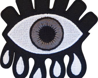 Embroidered Iron On Eye Patch Sew On Badge Crafts Biker Jacket Clothes Applique