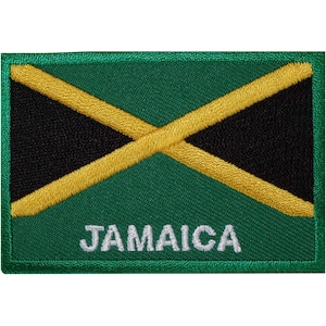 Jamaica Flag Embroidered Iron / Sew On Patch Jamaican Rasta Shirt Hat Bag Badge