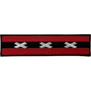Amsterdam Flag Patch Iron Sew On Netherlands Holland Dutch City Embroidery Badge