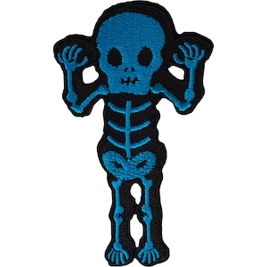 Skeleton Iron On Patch Sew On Mens Womens Boys Girls Clothes Embroidered Badge