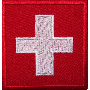 Switzerland Flag Embroidered Iron / Sew On Clothes Swiss Patch Jacket Bag Badge