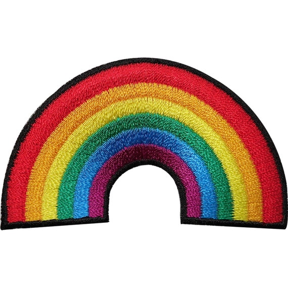 Rainbow Lightning Iron On Patch Sew On Embroidered Badge Lesbian LGBT Gay Pride 