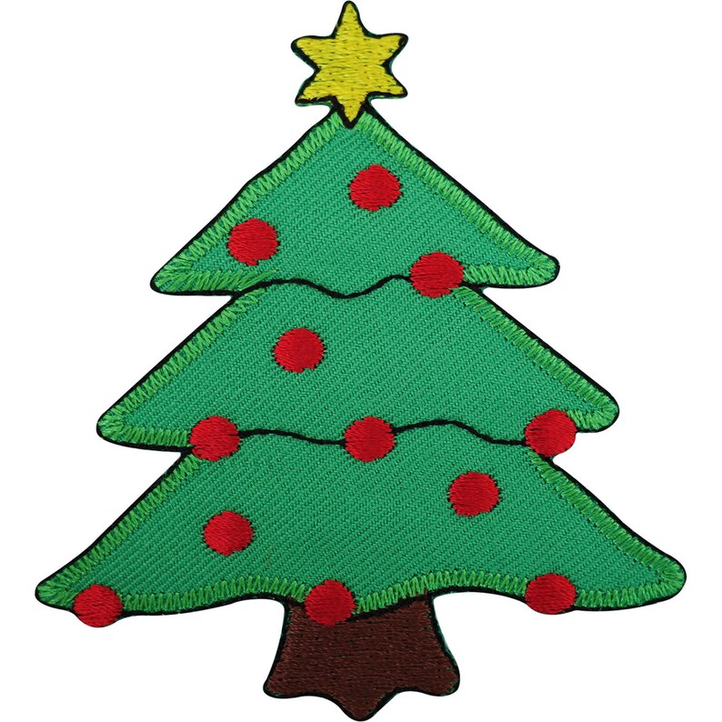 Christmas Tree Patch Iron On Badge / Sew On Embroidered Etsy