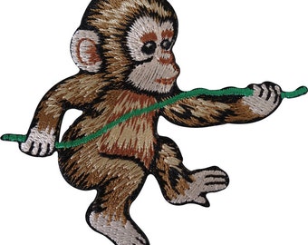 Monkey Embroidered Iron / Sew On Patch Jacket T Shirt Embroidery Applique Badge