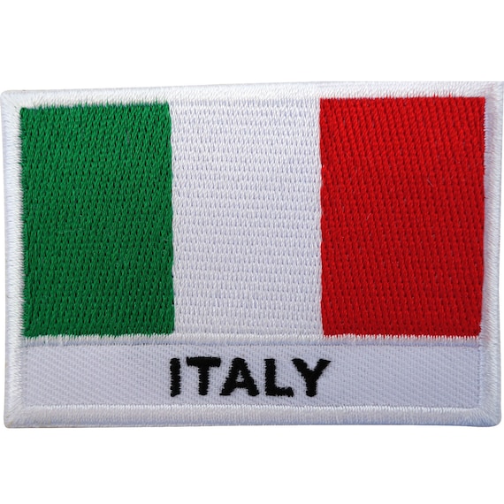 Flag patch embroidered iron sew badge backpack italia italy flag