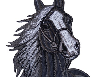 Pferd Patch gesticktes Abzeichen Eisen aufnähen Pony Reiten Reiter Shirt Applikation
