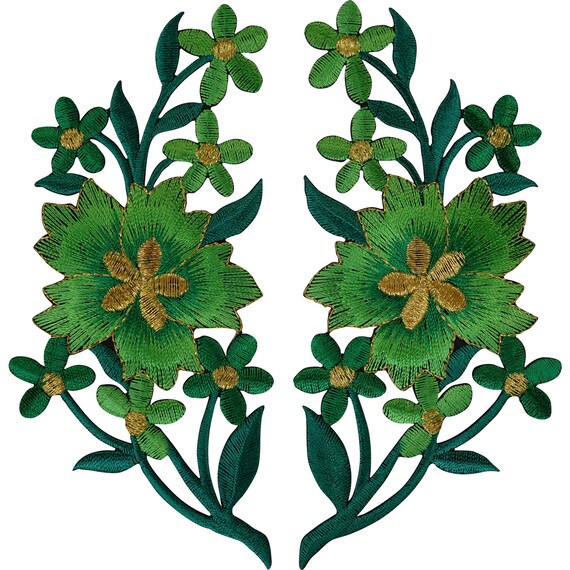 Pair Of Purple Thistle Flower Patches Iron Sew On Badge Patch - Foto 6