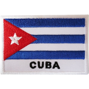 Cuba Flag Patch Iron / Sew On Cloth Jacket Jeans Bag Embroidered Caribbean Badge
