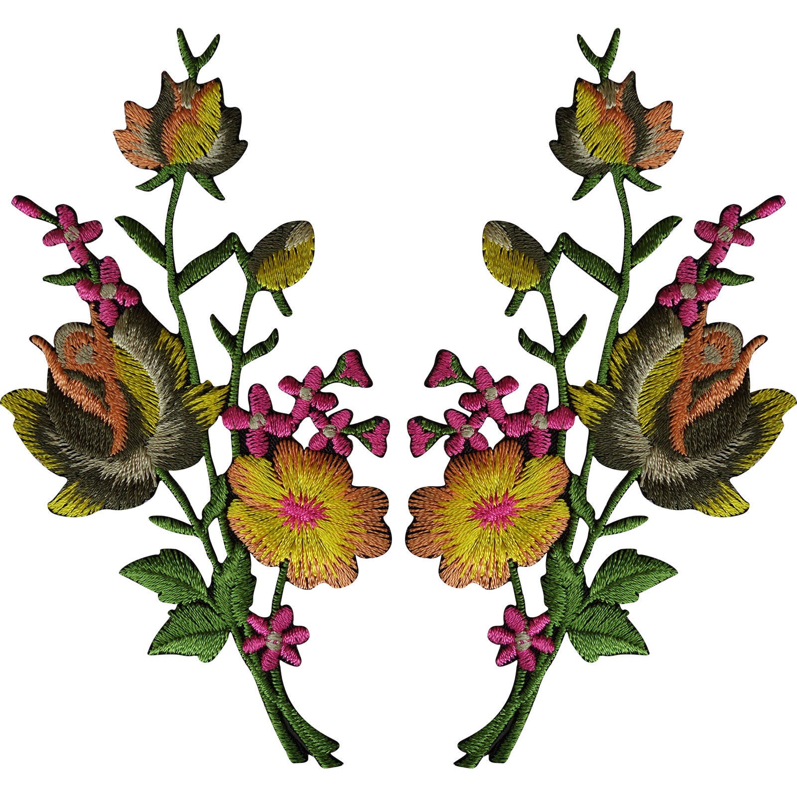 Ecusson Brodé 1 Pcs Top Patches Iron On Sew On Red Rose Flower Embroidery Patch Motif Iron On Patches For Clothes - Foto 6