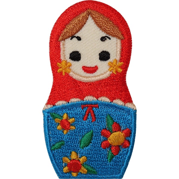 Russian Doll Embroidered Iron / Sew On Patch T Shirt Jeans Dress Skirt Bag Badge