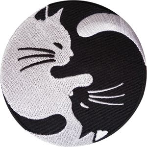 Yin and Yang Cat Patch Embroidered Badge Embroidery Applique Iron Sew On Clothes